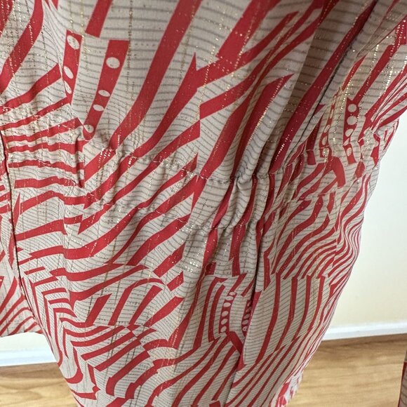 Zenergy By Chicos Womens Red & Beige Striped Zip Up Jacket Size 0 Medium - Picture 8 of 10